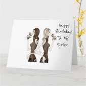 CARTE **SOEUR** SOUHAITE L'ANNIVERSAIRE À MA **SOEUR** (Fleur jaune)