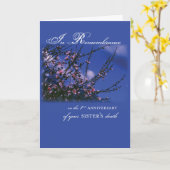 Carte Soeur, Souvenir 1er anniversaire (Fleur jaune)