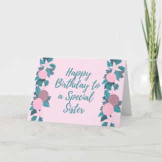 Carte Soeur spéciale Frame Floral