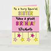 Carte Soeur spéciale nom rose (Devant)