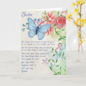 Carte Soeur Spéciale, Poème D'Ami (Fleur jaune)