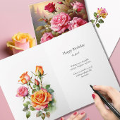 Carte Soeur spéciale Roses roses roses brillantes Annive