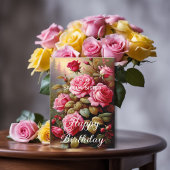 Carte Soeur spéciale Roses roses roses brillantes Annive