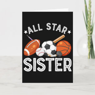 Carte Sœur Star All Star Du Garçon D'anniversaire Sketll