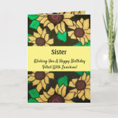 Carte Soeur Sunny Sunflowers Joyeux anniversaire (Devant)