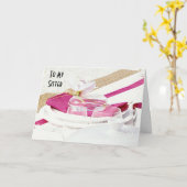 CARTE SOEUR SUR VOTRE MARIAGE JOUR AMOUR (Fleur jaune)