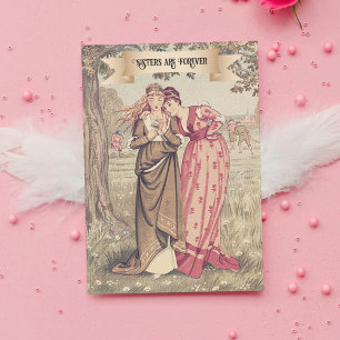 Carte Soeur victorienne vintage Anniversaire Soeurs mign