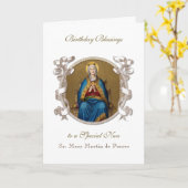 Carte Soeurs Anniversaire Bénédiction Célébration Vierge (Fleur jaune)