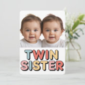 Carte Sœurs jumelles bébés (Debout devant)