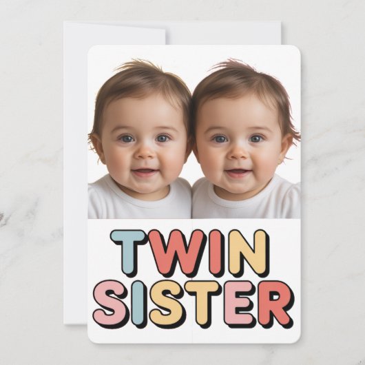Carte Sœurs jumelles bébés (Devant)