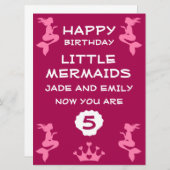 Carte Soeurs jumelles Mermaid (Devant / Derrière)