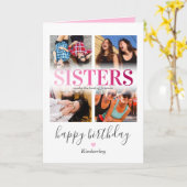 Carte Soeurs Photo rose Anniversaire (Fleur jaune)