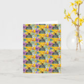 CARTE SŒURS SORCIÈRES, CHAT NOIR & POTION D'HALLOWEEN (Fleur jaune)