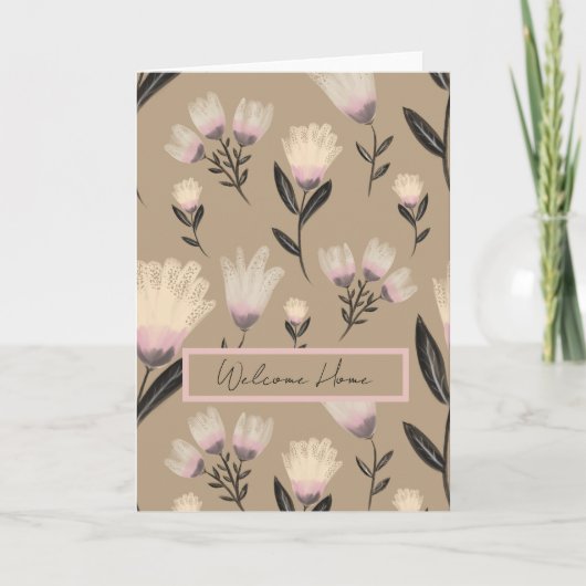 Carte Soft Blush Botanical Floral Greeting Card  (Devant)