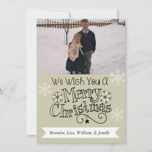 Carte Soft Grey Joyeux Noël Photo (Devant)