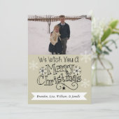 Carte Soft Grey Joyeux Noël Photo (Debout devant)