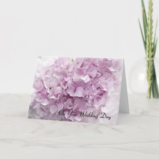 Carte Soft Pink Hydrangea Wedding Day Card (Devant)