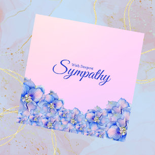 Carte Soft Pink Pastel Floral Sympathie