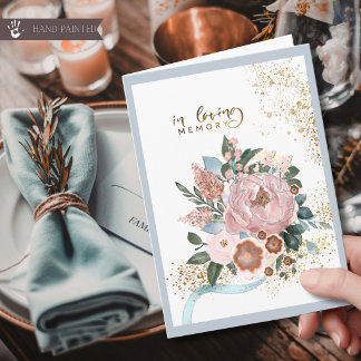 Carte Soft Pink Peony and Autumn Orange Sympathy Card