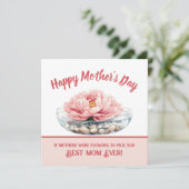 Carte Soft Pink Peony pour la fête des mères (Debout devant)