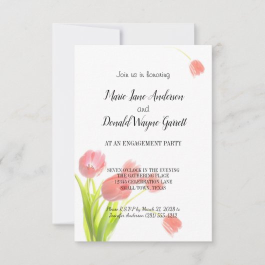 Carte Soft Pink Tulips (Devant)