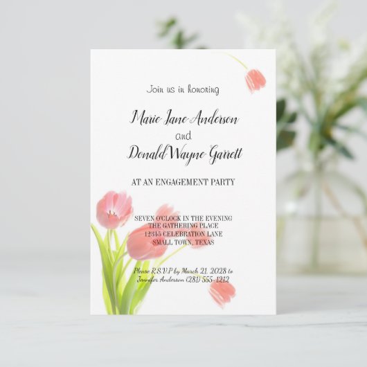 Carte Soft Pink Tulips (Debout devant)