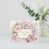Carte Soft Purple Floral Fête des Mères (Debout devant)