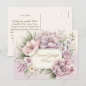 Carte Soft Purple Floral Fête des Mères (Devant / Derrière)