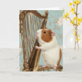 Carte Soft Serenade – Guinea Pig Greeting Card (Fleur jaune)