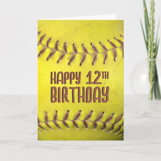 Carte Softball 12e anniversaire (Devant)