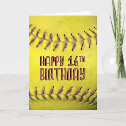 Carte Softball 16e anniversaire (Devant)