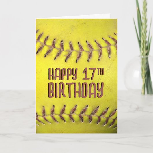 Carte Softball 17e anniversaire (Devant)