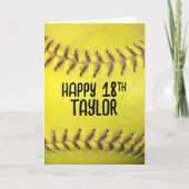 Carte Softball 18e anniversaire (Devant)