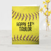 Carte Softball 18e anniversaire (Fleur jaune)