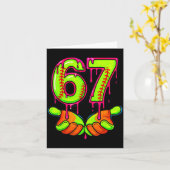 Carte Softball 67 Six Seven Funny Gen Alpha Meme Drip Te (Fleur jaune)