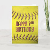 Carte Softball 9e anniversaire (Devant)
