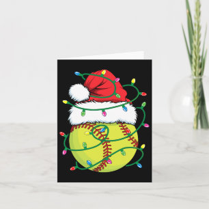 Carte Softball Avec Chapeau de Père Noël Hommes Garçons