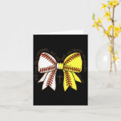 Carte Softball Baseball Mom Bow Christian With Man This  (Fleur jaune)