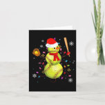 Carte Softball Christmas Fun Softball Snowman Xmas Cadea<br><div class="desc">Softball Christmas Fun Softball Snowman Xmas Cadeaux</div>