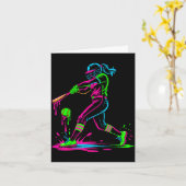 Carte Softball girl ice cream softball drip  (Fleur jaune)