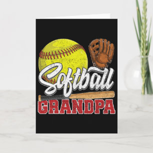 Carte Softball Papy Joueur de Softball Jour de Match Fêt