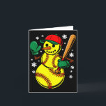 Carte Softball Santa Hat Snowman Xmas Funny Softball Chr<br><div class="desc">Softball Santa Hat Snowman Noël Funny Softball</div>