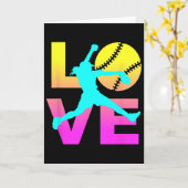 Carte Softball Shirts For Girls Love  (Fleur jaune)