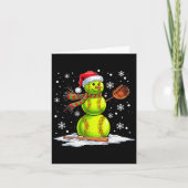 Carte Softball Snowman Softball Player Santa Hat Christm (Devant)