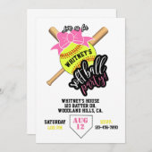 Carte softball, soirée softball, thème de baseball, fill (Devant / Derrière)