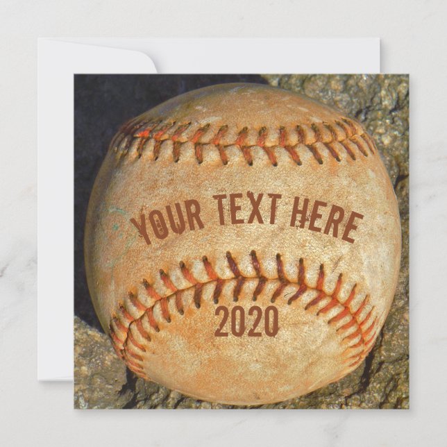 Carte softball vintage de baseball blanc (Devant)