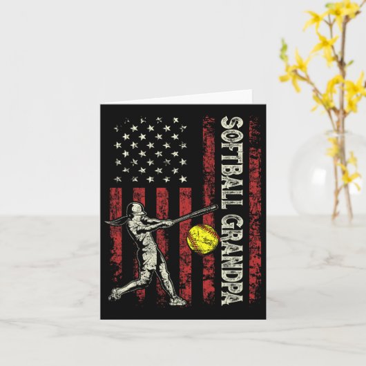 Carte Softll Grandpa Us Drapeau Cadeaux Papa Hommes Patr (Fleur jaune)