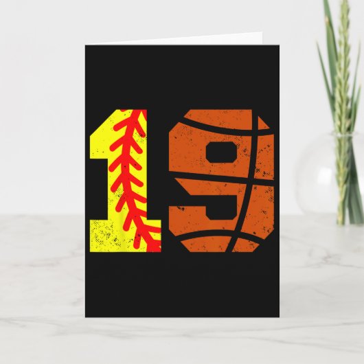 Carte Softll Sketll Number 19 Jersey Funny 19th Birthday (Devant)