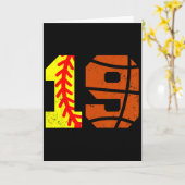 Carte Softll Sketll Number 19 Jersey Funny 19th Birthday (Fleur jaune)