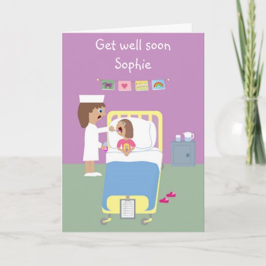 Carte Soin de l'Hôpital Cute Get Well Bientôt (Devant)